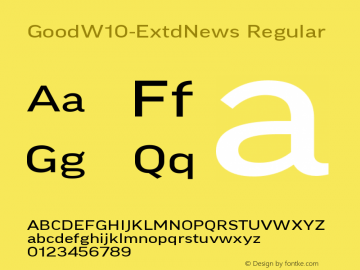 Good W10 Extd News Version 7.504 Font Sample