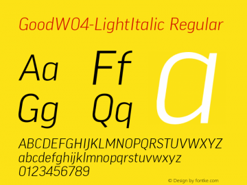 Good W04 Light Italic Version 7.504图片样张