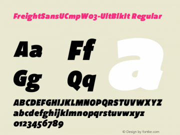 FreightSansUCmp W03 UltBlack It Version 1.00 Font Sample