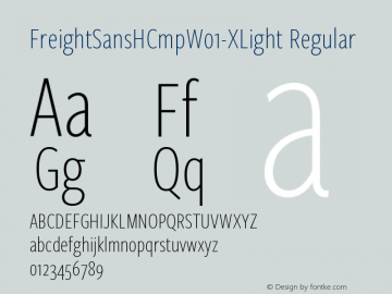 FreightSansHCmp W01 XLight Version 1.00图片样张