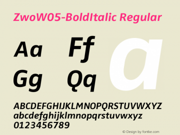 Zwo W05 Bold Italic Version 7.504图片样张