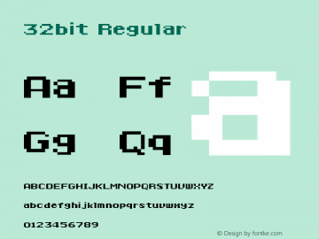 32bit Regular v3.0 . xero harrison ( http://fontvir.us/ ) Font Sample