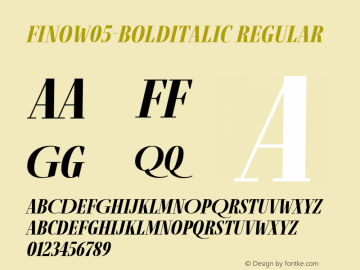 Fino W05 Bold Italic Version 1.12 Font Sample