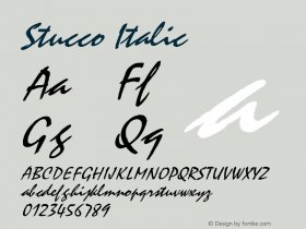 Stucco Italic Altsys Fontographer 4.1 6/10/96图片样张