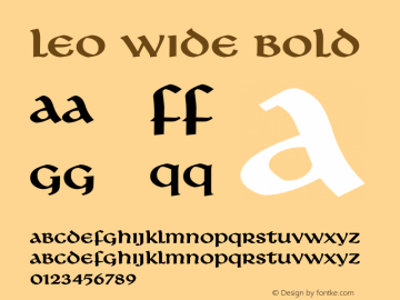 Leo Wide Bold Altsys Fontographer 4.1 1/8/95 Font Sample