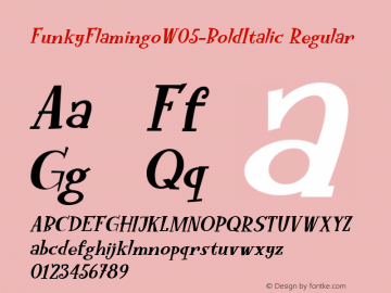 Funky Flamingo W05 Bold Italic Version 1.00 Font Sample