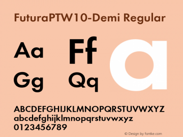 Futura PT W10 Demi Version 1.00图片样张