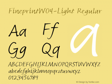 Fineprint W04 Light Version 1.00图片样张
