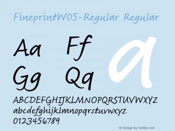Fineprint W05 Regular Version 1.00 Font Sample