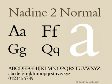 Nadine 2 Normal Altsys Fontographer 4.1 1/9/95 Font Sample