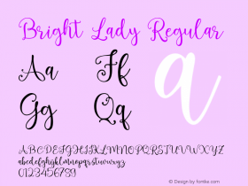 Bright Lady 1.000 Font Sample