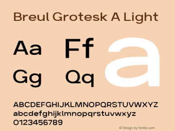 Breul Grotesk A Light 1.000 Font Sample