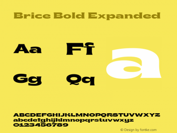 Brice Bold Expanded 1.000 Font Sample