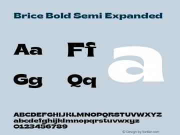 Brice Bold Semi Expanded 1.000 Font Sample