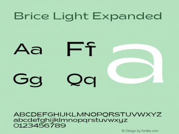 Brice Light Expanded 1.000 Font Sample