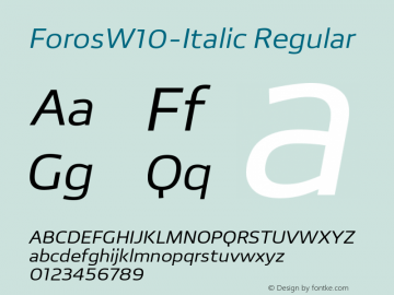 Foros W10 Italic Version 1.00图片样张