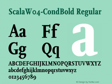 Scala W04 Cond Bold Version 7.60 Font Sample