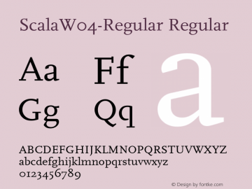 Scala W04 Regular Version 7.60 Font Sample