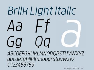 Brilk Light Italic 1.000图片样张