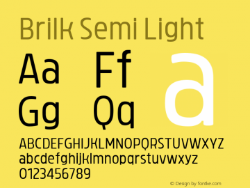 Brilk Semi Light 1.000 Font Sample