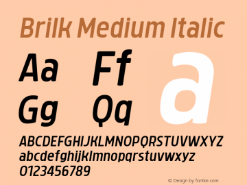 Brilk Medium Italic 1.000图片样张