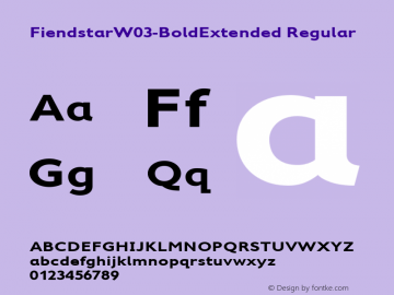 Fiendstar W03 Bold Extended Version 1.10 Font Sample