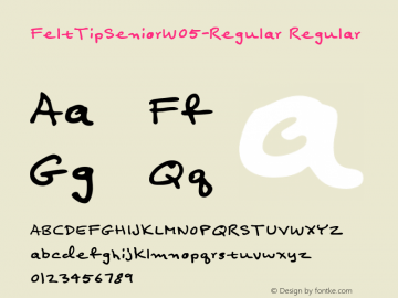 Felt Tip Senior W05 Regular Version 1.40 Font Sample