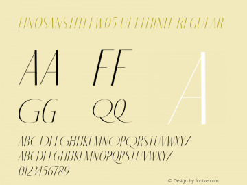 Fino Sans Title W05 UltThin It Version 1.12 Font Sample