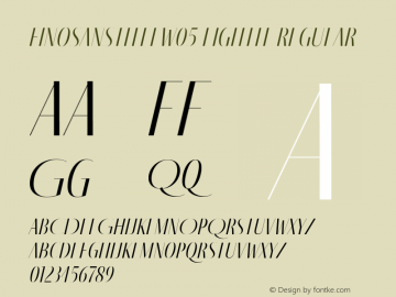 Fino Sans Title W05 Light It Version 1.12 Font Sample