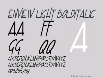 Enview Light BoldItalic Altsys Fontographer 4.1 12/22/94 Font Sample