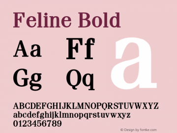 Feline Bold Altsys Fontographer 4.1 2/1/95图片样张