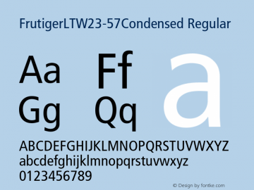 Frutiger LT W23 57 Condensed Version 4.00图片样张