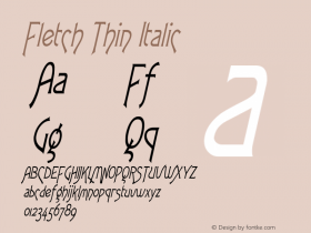 Fletch Thin Italic Altsys Fontographer 4.1 12/30/94图片样张