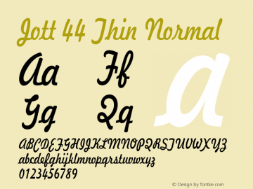 Jott 44 Thin Normal 1.0 Wed Jul 28 17:22:49 1993图片样张