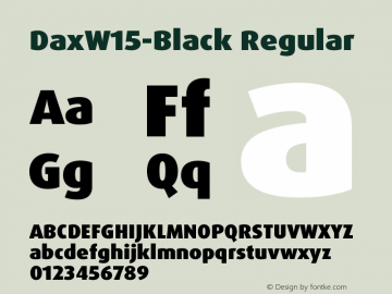 Dax W15 Black Version 7.504 Font Sample