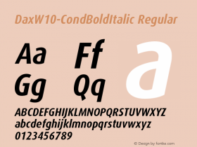 Dax W10 Cond Bold Italic Version 7.504图片样张