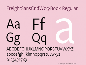 FreightSansCnd W05 Book Version 3.20 Font Sample