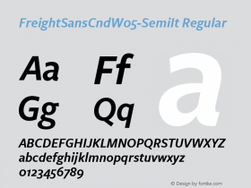 FreightSansCnd W05 Semi Italic Version 3.00图片样张