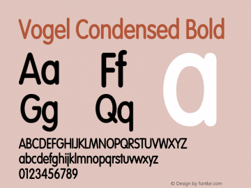 Vogel Condensed Bold Altsys Fontographer 4.1 1/10/95 Font Sample