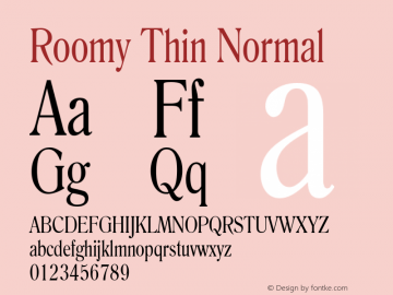 Roomy Thin Normal Altsys Fontographer 4.1 1/9/95 Font Sample