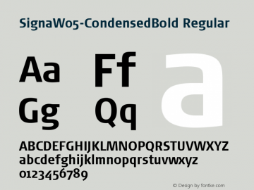 Signa W05 Condensed Bold Version 7.504 Font Sample