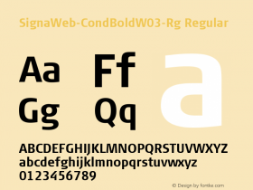 SignaWeb-CondBold W03 Regular Version 7.504 Font Sample