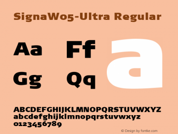 Signa W05 Ultra Version 7.504 Font Sample