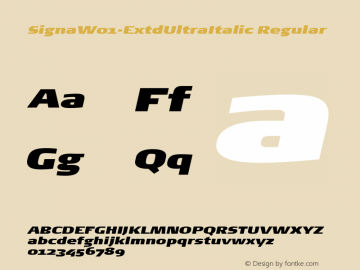 Signa W01 Extd Ultra Italic Version 7.504图片样张