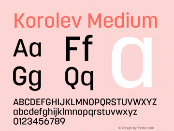 Korolev Medium Version 5.000;hotconv 1.0.109;makeotfexe 2.5.65596 Font Sample