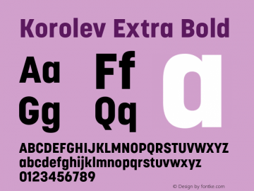 Korolev Extra Bold Version 5.000;hotconv 1.0.109;makeotfexe 2.5.65596 Font Sample