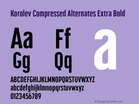 Korolev Compressed Alternates Extra Bold Version 3.000;hotconv 1.0.109;makeotfexe 2.5.65596图片样张