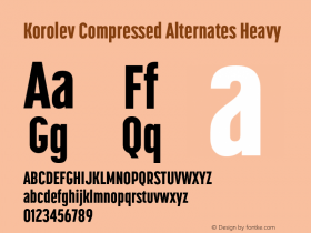 Korolev Compressed Alternates Heavy Version 3.000;hotconv 1.0.109;makeotfexe 2.5.65596图片样张