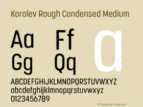 Korolev Rough Condensed Medium Version 1.000;PS 001.000;hotconv 1.0.88;makeotf.lib2.5.64775 Font Sample