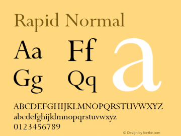 Rapid Normal Altsys Fontographer 4.1 4/28/96 Font Sample